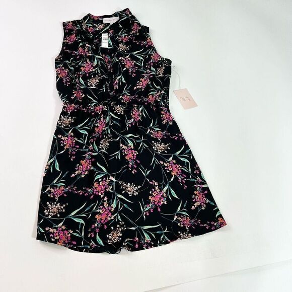 Charles Henry Dress Womens Large Multicolor Floral Sleeveless Button Front Mini - Picture 1 of 10